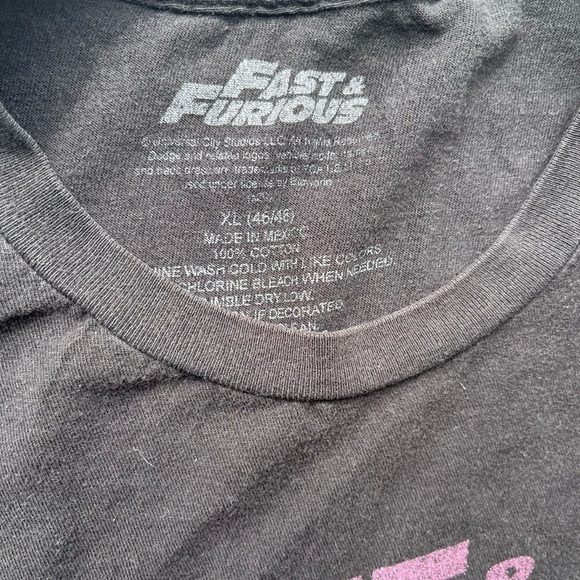 Men's Fast and Furious T-Shirt Black Dodge XL Movie Challenger Racing Cars Chase - Picture 3 of 16